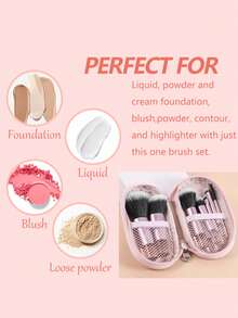 10件套经典多功能化妆刷套装，化妆工具，化妆刷套装，化妆刷套装，化妆刷套装，全套化妆刷，化妆刷套装，全套化妆工具，刷子套装，化妆刷套装，化妆礼盒套装 - 粉色 - 查看 6