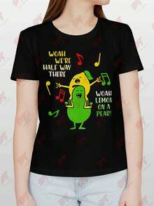 Lemon On A Pear Foodie Lyric Meme T Shirt - Black - View 1