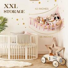 Macrame Boho Stuffed Animals Net Or Hammock,Extra Large Plush Toy Storage Holder For Small Or Large Plushies - Pink - View 2