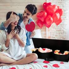 “我爱你”礼盒，17.9英寸 x 7.5英寸 x 2.6英寸，情人节鲜花巧克力礼盒包装，母亲节，婚礼 - 黑色 - 查看 4