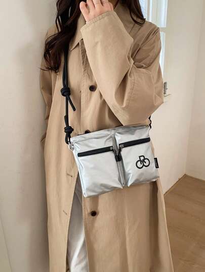 Nueva bolsa de mensajero de nailon casual y ligera, bolsa cruzada minimalista de moda diaria con múltiples bolsillos