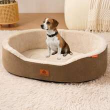 1pc All-Season Pet Dog Bed, Medium Dog Bed With Removable Cushion, Litchi Leather Dog Basket, Cross-Border Wholesale Supply - Mint Blue - View 5