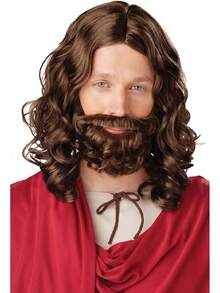Biblical Jesus Wig And Beard Set For Halloween Decorations - 1 - View 1