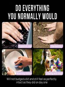 24片杏仁形3D水钻亮片法式美甲套装，黑色，中号，完美适配亚克力假指甲。套装包含一片凝胶和一把指甲锉，方便涂抹，适合女性和女孩日常佩戴、派对美甲及其他场合。 - 彩色 - 查看 7