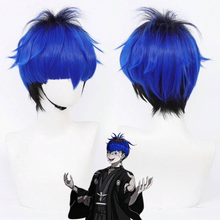 YEWELL Blue 100 Days Role-Playing Headgear Daily Series Japanese Cosplay Headgear Series Multi-Style Interpretation Of Cartoon Anime Suitable For Private Parties Daily Role-Playing Halloween - Blue - View 1