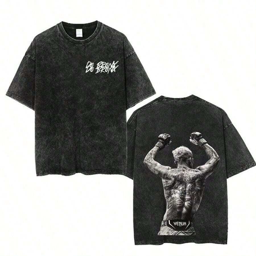 Charles Oliveira Do Bronx Acid Wash T-Shirt, Charles Oliveira Vintage Shirt,  MMA Wash Tee, Gift For Fighters, Gift For  Fan - 黑色 - 查看 1