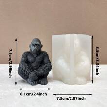 树脂硅胶模具，逼真大猩猩硅胶模具，DIY家居装饰摆件模具，适用于环氧树脂、香薰蜡烛、石膏、水泥、软陶等材料，手工硅胶模具，用于制作树脂蜡烛，工艺品材料，3D模具 - 猩猩矽膠模具 - 查看 8