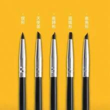 5pcs Nail Art Pen Set With Silicone Brush Heads, Suitable For Acrylic Flower Nail Carving, Embossing, Shaping, Hollow Sculpture, Dotting And Other Nail Art Tools - Black - View 5