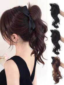 14Inch Wavy Curly Clip-On Ponytail Wig, Suitable For Daily Wear And Parties - Multicolor - View 9