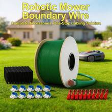 Set de sârmă de delimitare 50 m / 150 m / 250 m pentru mașini de tuns iarba robotizate, inclusiv știfturi 50/100, conectori de cablu 5/10 și cleme, compatibil cu Gardena, Robomow și multe altele. - Combinaţie - Vizualizare 1