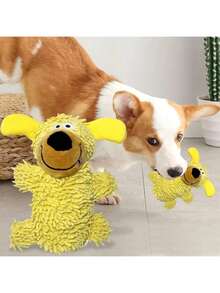 会发出吱吱声的毛绒狗狗玩具，耐用柔软，互动性强，适合爱啃咬的狗狗，也适合幼犬磨牙期、小型犬、中型犬和大型犬。可机洗，缓解焦虑，生日礼物佳选。缝线加固，防咬，带吱吱声的毛绒玩具。 - 彩色 - 查看 7