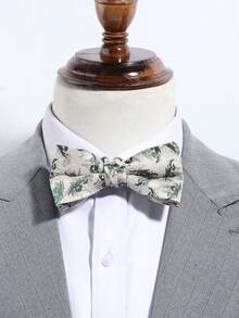 1件男士商务风叶子植物图案预系领结 - 彩色 - 查看 3