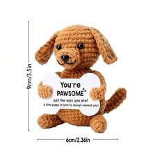 1 pezzo Decorazione a forma di cucciolo realizzata a maglia, artigianato animale fatto a mano, trasmettitore di vibrazioni positive, mini decorazione carina e cool, regalo di ispirazione per unisex a forma di cucciolo, simpatica statuina da scrivania, regalo perfetto per compleanni, Ringraziamento, Natale - Multicolore - Visualizzare 9