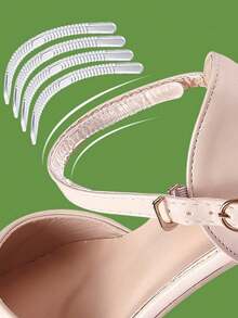 4/8pcs/Pack Transparent Silicone Anti-Slip Strips For Heel Grips And Shoe Pads Avoiding Grinding Feet - Transparent - View 5