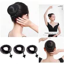 Invisible Hair Net Bun Set, Black Mesh Bun Net With Drawstring Ball Head, Daily Wear Hair Bun Accessory - Black - View 3