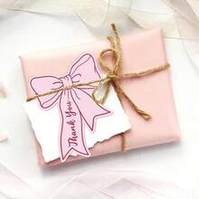 1/20/50/100pcs Pink Bow Mini Thank You Cards - DIY Blank Cards For Business, Restaurant, Anniversary, Graduation, Birthday, Wedding, Baptism, Thanksgiving, Teacher's Day And Other Occasions To Express Gratitude To Customers, Friends And Family - A - View 2