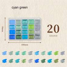 20/24色金属水彩颜料套装，全新便携盒装，含珠光固体水彩颜料，艺术绘画用品 - 套裝 - 查看 17