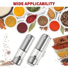 [Stainless Steel Grinder] 2pcs/1pc Rechargeable Electric Salt And Pepper Grinder Set, Premium Stainless Steel Automatic Pepper Salt Mill Grinder Set With LED Light, 3.2oz Larger Capacity, 6 Adjustable Coarseness - 2PCS - View 11