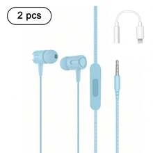 Wired In-Ear Headphones With Microphone, Macaron Colors, Compatible With 3.5mm Gaming - 查看 14