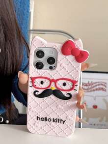 SANRIO 三丽鸥新款高级卡通硅胶3D立体蝴蝶结胡子Hello Kitty可爱手机壳，时尚百搭，兼容苹果17系列、11/12/12 Pro、13/14/15、13 Pro/14 Pro/15 Pro、12 Pro Max/13 Pro Max/14 Pro Max/15 Pro Max、16、16 Pro、16 Pro Max、17、17 Pro、17 Pro Max，柔软硅胶防震保护套，生日、情人节、情侣的理想礼物。 - 彩色 - 查看 5