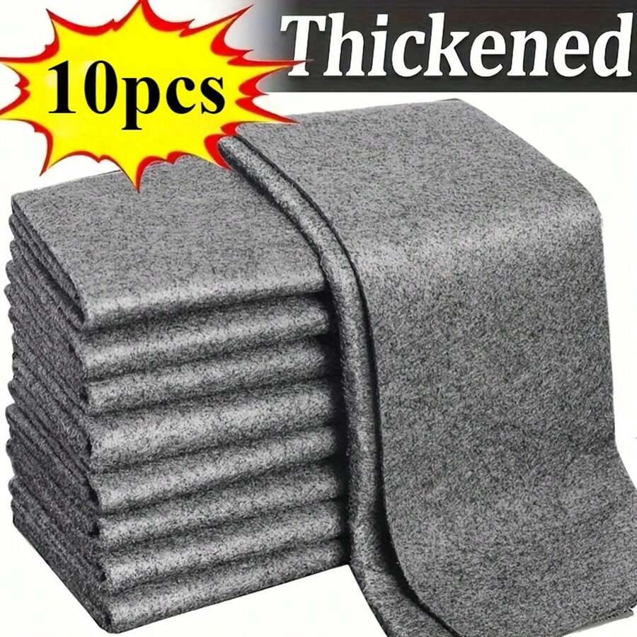 1/10pcs Thick, Highly Absorbent Multipurpose Microfiber Cleaning Cloth, Suitable For Kitchen, Car, Glass, Home, Bathroom Countertops, Windows, Mirrors And Appliances, Reusable Cleaning Towel - Multiple Styles - View 1