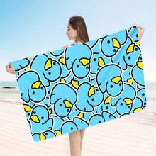 1pc Cartoon Duck Pattern Super Absorbent Quick Dry Microfiber Beach Towel, Soft And Comfortable Beach Blanket, Unisex, Suitable For Outdoor Travel, Camping, Beach Holiday, Modern Style, Lightweight And Portable, Machine Washable, 100% Polyester, Rectangular, Knit Fabric, Versatile Holiday Use Summer Travel, Vacation Bathroom Decor Beach Essentials - Yellow - View 38