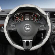 Hocasen For Segmented Carbon Fiber Steering Wheel Cover Sporty Style Non-Slip Comfortable Grip 2 Pieces/3 Pieces Set Options Quick-Install Design All-Season Compatibility For Tiguan/Golf/Polo/Passat/Jetta/ID.3/ID.4/Atlas/Teramont/Taos/T-Cross/Taigo/Touran/Multivan/Caddy/Amarok/Crafter/Transporter/Gol/Virtus/Voyage/Nivus/Touareg/ID.5/ID.7/ID. Buzz Black Blue Silver Red White - Sectional Carbon Fiber Steering Wheel Cover - View 15