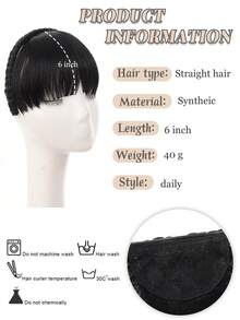 Women's Realistic Invisible Bangs Wig, Braided Bangs, Headband, Fringe, Synthetic Wig, Side-Swept Bangs, Bangs Wig Piece Hair Band Diadema Hair Hoop - Multicolor - View 5