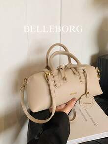 BELLEBORG Tas Tangan Wanita Elegan, Serbaguna, dan Bertekstur Gaya Vintage - Krem - View 3