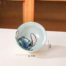 Disney Vajilla de cerámica con diseño de Stitch, cuencos de arroz para el hogar, juego de cuencos y platos de alta calidad, set de regalo - Multicolor - Ver 13