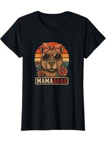 Mamabara Capybara Mother-Shirt - Black - View 3