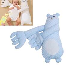 Almohada relajante para bebés con relleno de frijoles rojos y mando a distancia Baby Sleeping Palm. Almohada relajante para bebés con música incorporada y oso azul. - Celeste - Ver 2