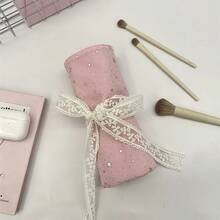 可折叠星形亮片化妆刷套装，带收纳袋，化妆工具整理器 - 彩色 - 查看 7