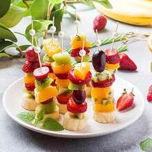 100pcs Deluxe Fruit Picks - Decorative & For Weddings, Parties & More - Cake, Dessert, Cocktail Sticks, Buffet & Cupcake Skewers - Easy Disposable, Premium Quality, Unusual Items, Kitchen Decor, Table Decor, For Party Appetizer Supplies Decorative, Birthday Wedding Christmas Ice Theme Party Decoration SuppliesSchool Supplies, Back To School - White - View 6