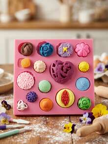 1个/2个心形压花硅胶模具，适用于制作巧克力蛋糕、果冻、布丁、手工皂和糖果 - 查看 10