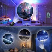 USB LED 星空投影灯 10/6/3 件装，360° 旋转星空图案，USB 供电桌面夜灯，情人节、生日礼物、电脑房装饰的理想之选 - 黑色 - 查看 7