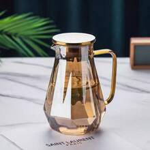 1pc Modern Luxury Cold Water Glass Kettle, Heat-Resistant Household Teapot, Fashionable Water Pitcher For Tea And Juice, Large Capacity Cold Water Carafe - Multicolor - View 6
