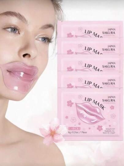 KORMESIC 1/10/20 miếng Mặt nạ dưỡng ẩm môi hình hoa anh đào, có thể tái sử dụng, phù hợp với mọi loại da, chăm sóc mắt nóng/lạnh giúp giảm quầng thâm và nếp nhăn, mặt nạ mắt dạng gel, quà tặng cho phụ nữ, dùng được cho cả nam và nữ.