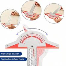 15/20 Inch Precision Woodworking Edge Ruler 0-70° Adjustable Angle Finder Measuring Tool - Multicolor - View 8