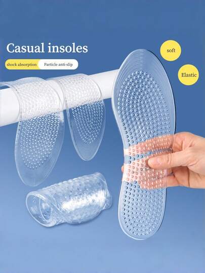 1 Pair Summer Massage Soft Shock-Absorbing Insoles, Suitable For Outdoor, Beach, Travel And Other Shoes & Boots
