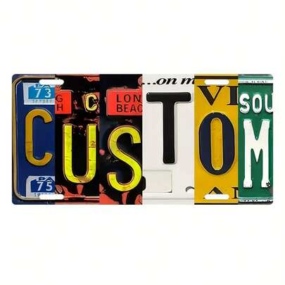 Customizable Metal License Plate - Personalized Metal Aluminum Sign With Letter Splicing, 1501.14x30.0cm, For Decoration Only