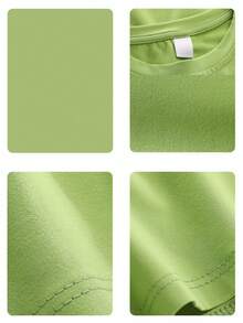 青少年男孩夏季印花圆领T恤 - 綠色 - 查看 4