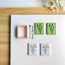 Cortador de arcilla polimérica con forma de marco, molde de arcilla con diseño de marco de imagen, para pendientes, broches, colgantes, molde de arcilla polimérica o arcilla de modelado de alta precisión - Albaricoque - Ver 9