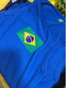 Women's Casual Ribbed Tank Top With Flag Print - Summer Copa Brasil - 藍色旗幟 - 查看 6
