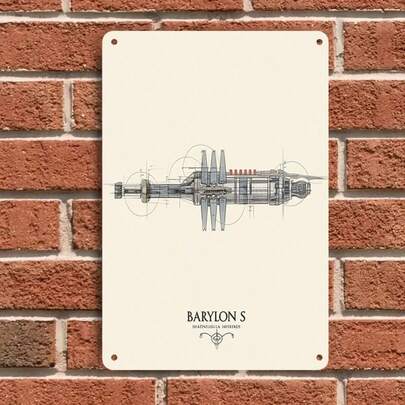 1pc Vintage Mechanical Spaceship Design Metal Wall Art, Creative Industrial Style Metal Hanging Decor For Living Room, Study, Bar, 2D Flat