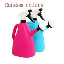 多功能花园浇水壶带喷头 - 双用途，手动压力喷头，高效浇水，耐用塑料材质，颜色随机，适用于多种植物 - 彩色 - 查看 5