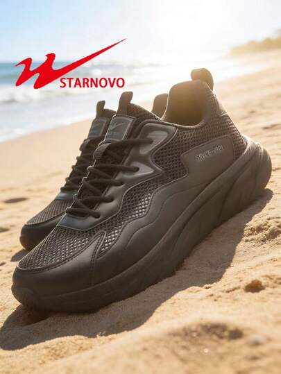STARNOVO Men's Shoes - Summer New Style Breathable Mesh Surface Shoes, Sport Shoes, Versatile Solid Color Men's Casual Shoes, Men's Shoes