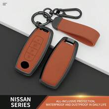 Ốp chìa khóa xe hơi bằng hợp kim kẽm và da chất lượng cao dành cho Nissan X-Trail T33/Kicks/Qashqai J12/Juke/Teana/Altima/Ariya - Vỏ bảo vệ chống trầy xước kèm móc khóa - Nhiều màu - Xem 3