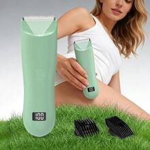 Women's Electric Shaver, Stainless Steel Blade, Multi-Purpose Aluminum Foil Shaver, With Type-C USB Charging, Used For Face, Armpit, Arm, Bikini Line, Leg And Whole Body Hair Removal Battery Capacity 500mAh - Green - View 2