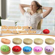 Colorful Bao Bun Dumpling Squishies Toy, Stress Balls Fidget Sensory Toys With Food Steamer, Soft Stretchy Slow Rising Squeeze Dough Ball, Stress Relief Hand Desk Toys For Kids Adults Office Classroom - 彩色 - 查看 11